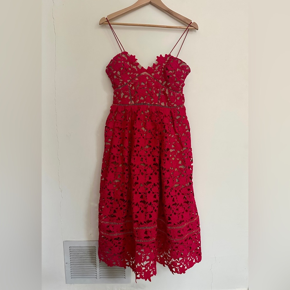 Self-Portrait Lace Pattern Midi Dress - Picture 2 of 13